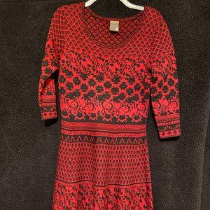 Taylor Red/Black Sweater Dress